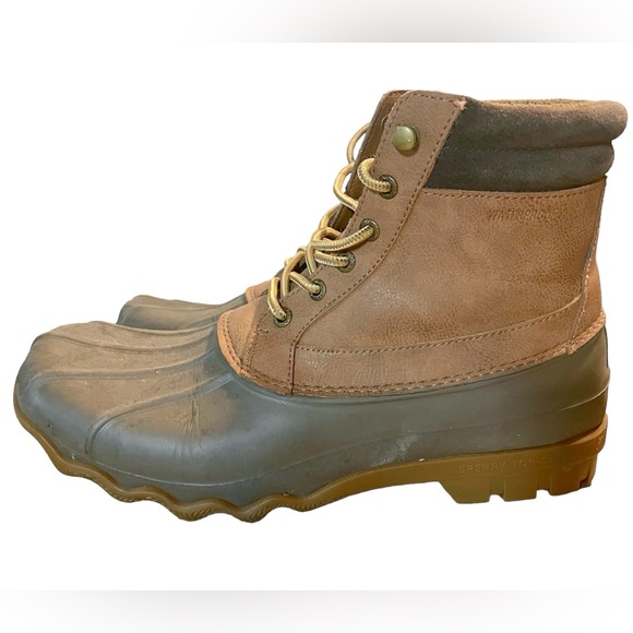 Sperry Men's Brewster Rain Boots Size 10 Tan - Picture 1 of 8